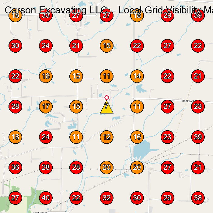 Carson Excavating LLC GeoGrid visibility map for Excavating Contractor in 9240 N Shadow Ln
